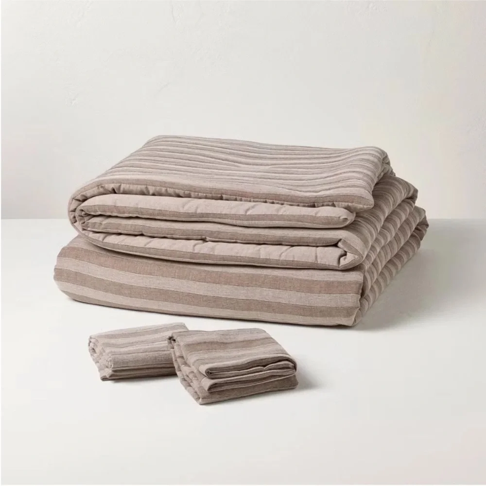 Hearth & Hand King 3- Piece Tonal Striped Comforter Set